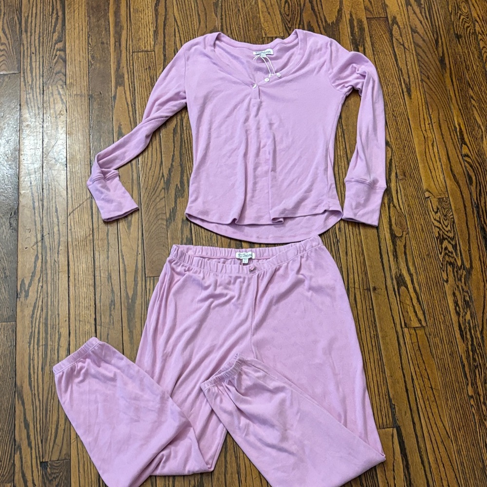 PJ Salvage Pointelle Heart Pajama Set